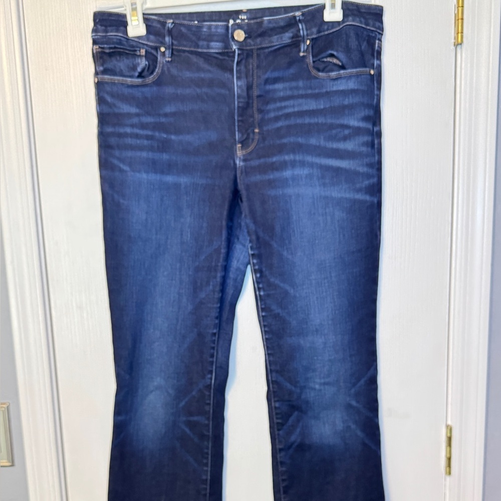 White House Black Market Dark Blue Boot Cut Jeans- Size 16 - Mid Rise